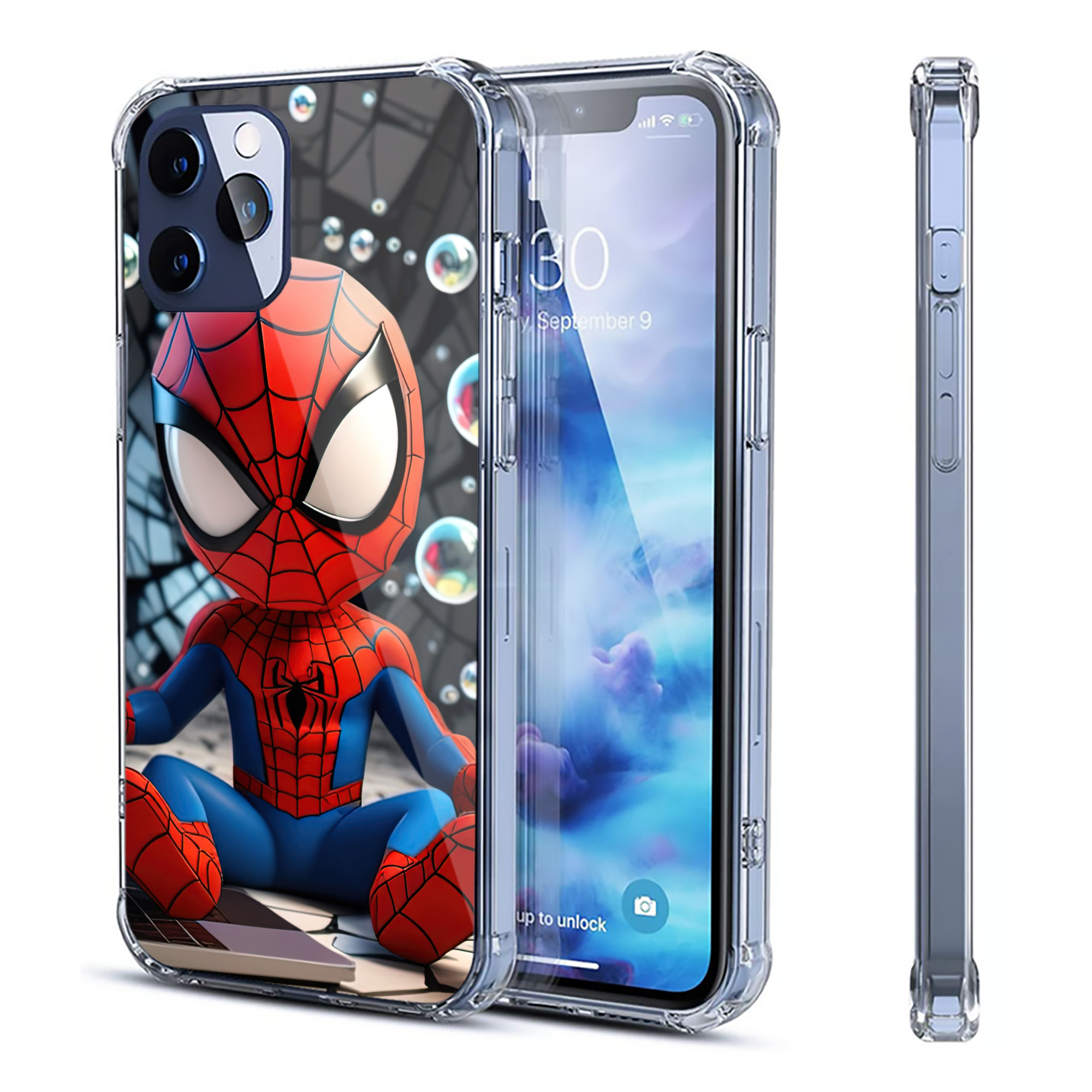 （画像用） Spider Man スパイダーマン 【iPhone 12シリーズ対応】透明スマホケース（クリアソフトケース）
